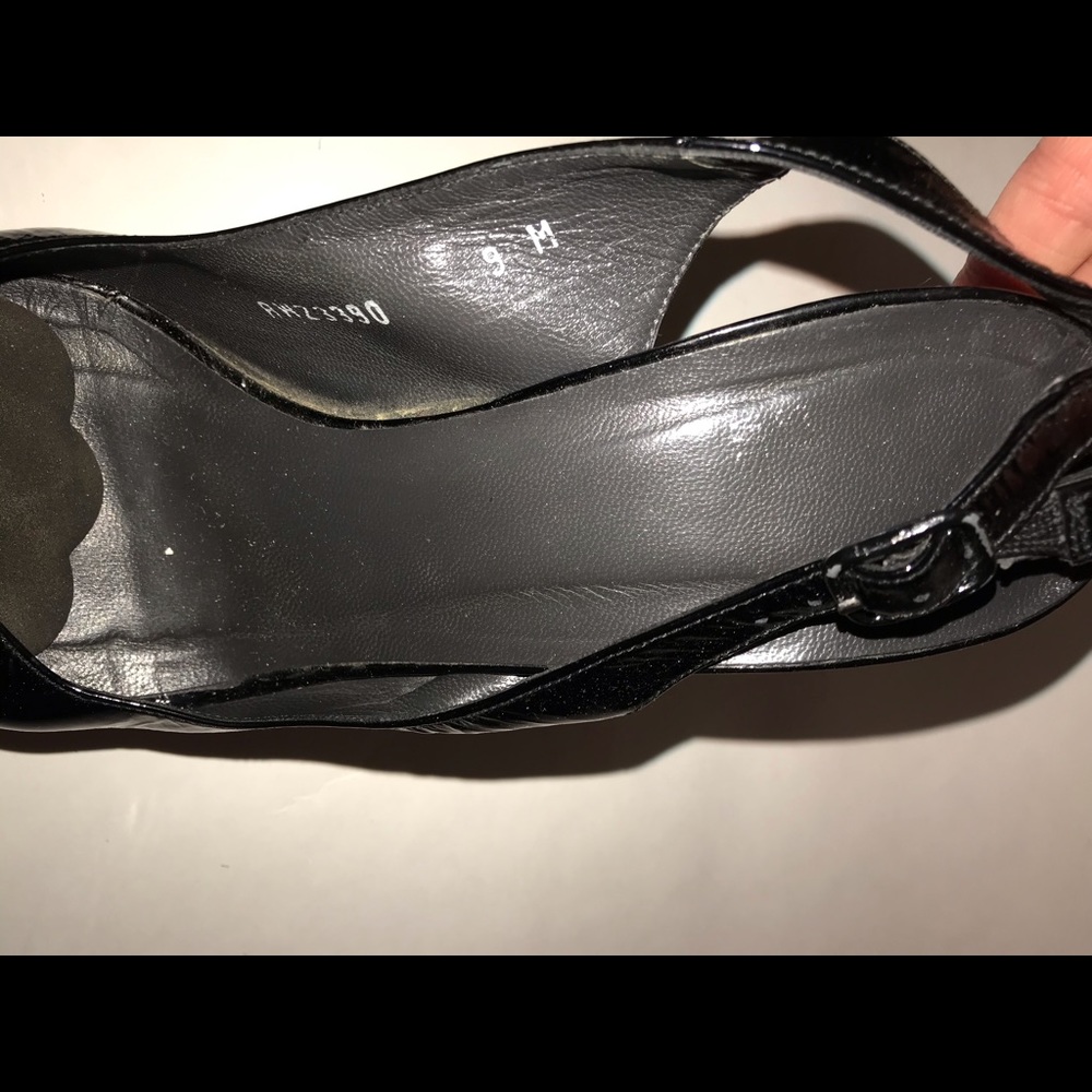 Stuart Weitzman Blk Patent Platform High Heels 9 M - image 3